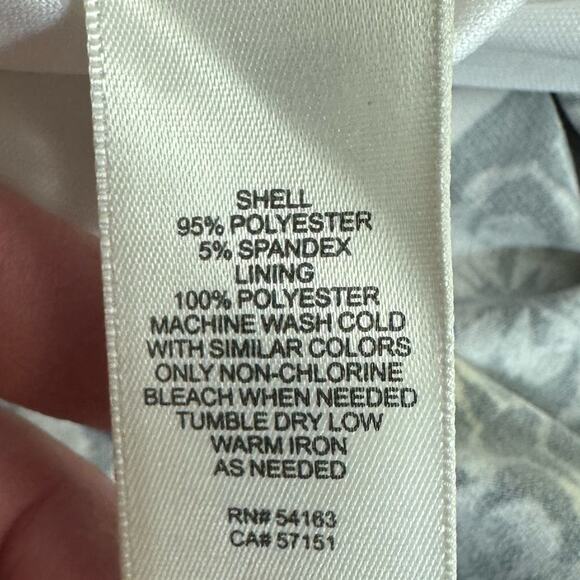 Eliza J Tile Print Dress Shift Black White Pink Stripe Size 10 EJ8M7814 Stretch - Picture 8 of 16